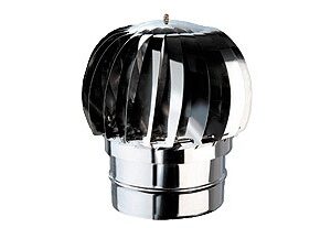 CAPPELLO GIREVOLE BASE TONDA DA 200 INOX CAMINI