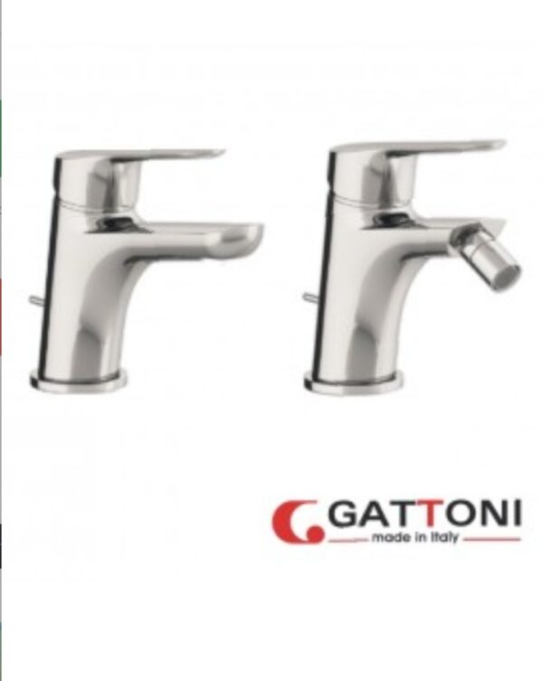 GATTONI Kit Miscelatore Lavabo e Bidet H2omix 4000 con scarico automatico