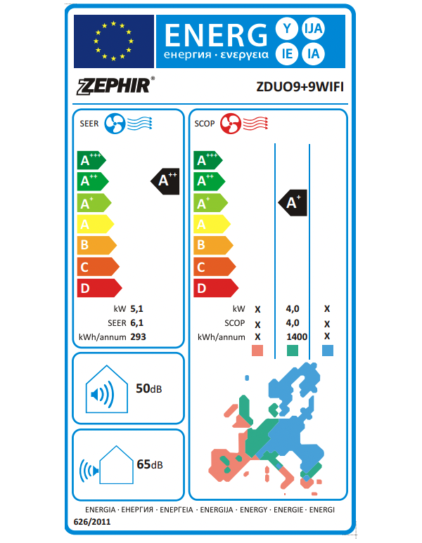 Climatizzatore zephir black wifi smart 9000 btu a+ / a++ - Zephir  Ventilatori e condizionatori in vendita su Verdegarden