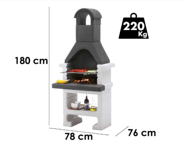 Palazzetti EASY GARDEN Barbecue in muratura a carbone ARAL grezzo - immagine 2