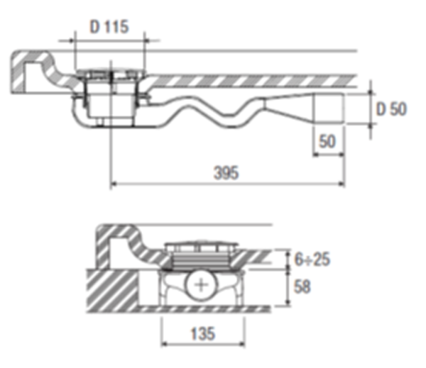 SIFONE DOCCIA RIBASSATO OLI SNAKETRAP OL0900141 - immagine 2